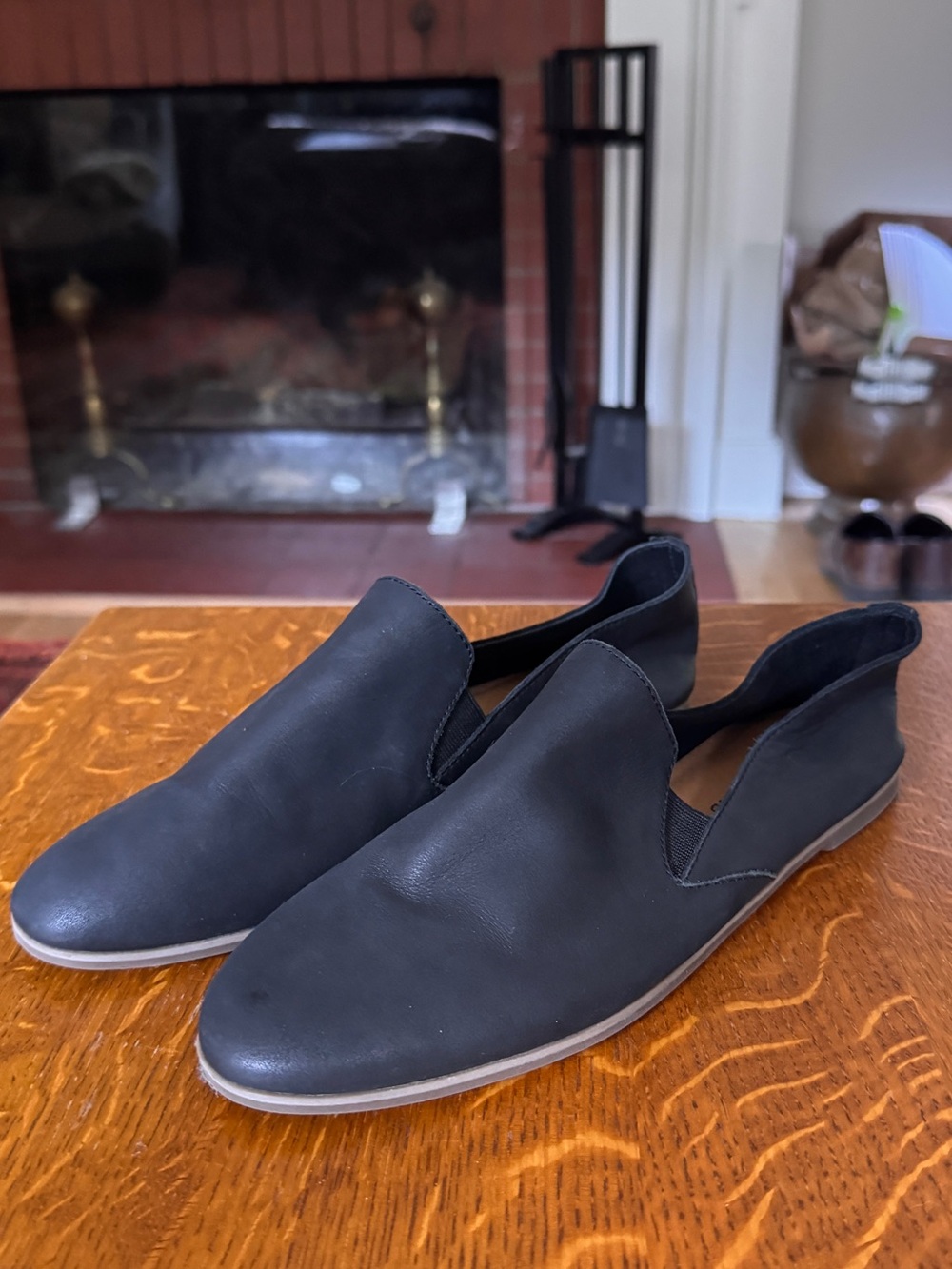 Women’s leather loafers .